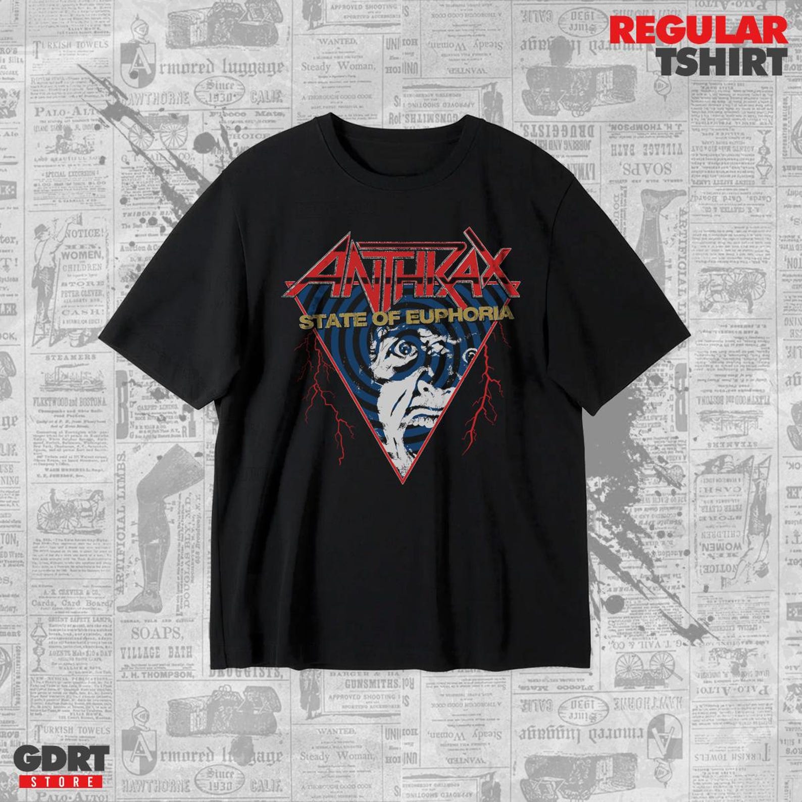 Футболка Anthrax - State of Euphoria - Унисекс Плотная Футболка 2XL
