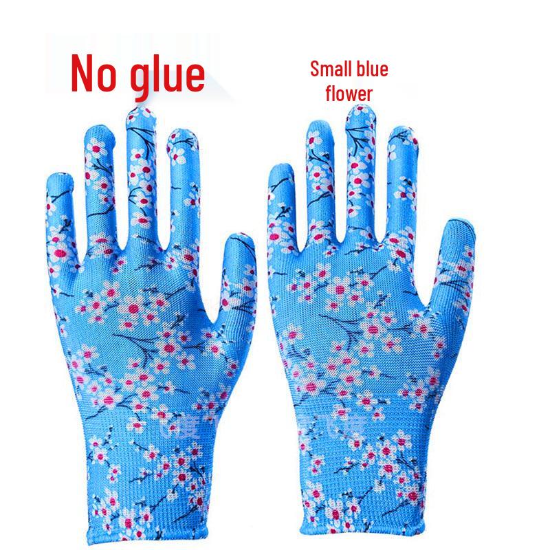 Women's Thin Nylon Floral Knit Sun Protection Safety Gloves
