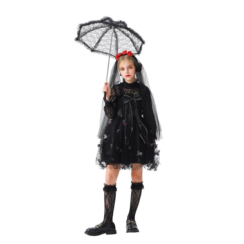 20.26 Million Halloween Children's Clothing Catwalk Funny Children's Clothing Ghost Bride Girl Witch Butterfly Elf Dress Sub