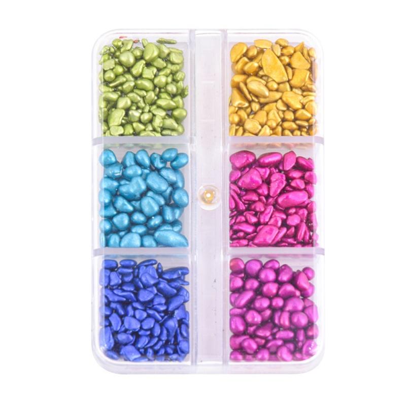 6-Grid Soft Pottery Rhinestone Boxed DIY Cobblestone Suit Nail Nail Jewelry Mixed