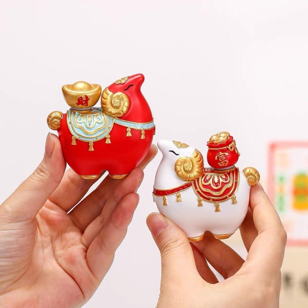 Chinese Style Goat Figurine Desktop Decoration Zodiac Goat Ornament Living Room