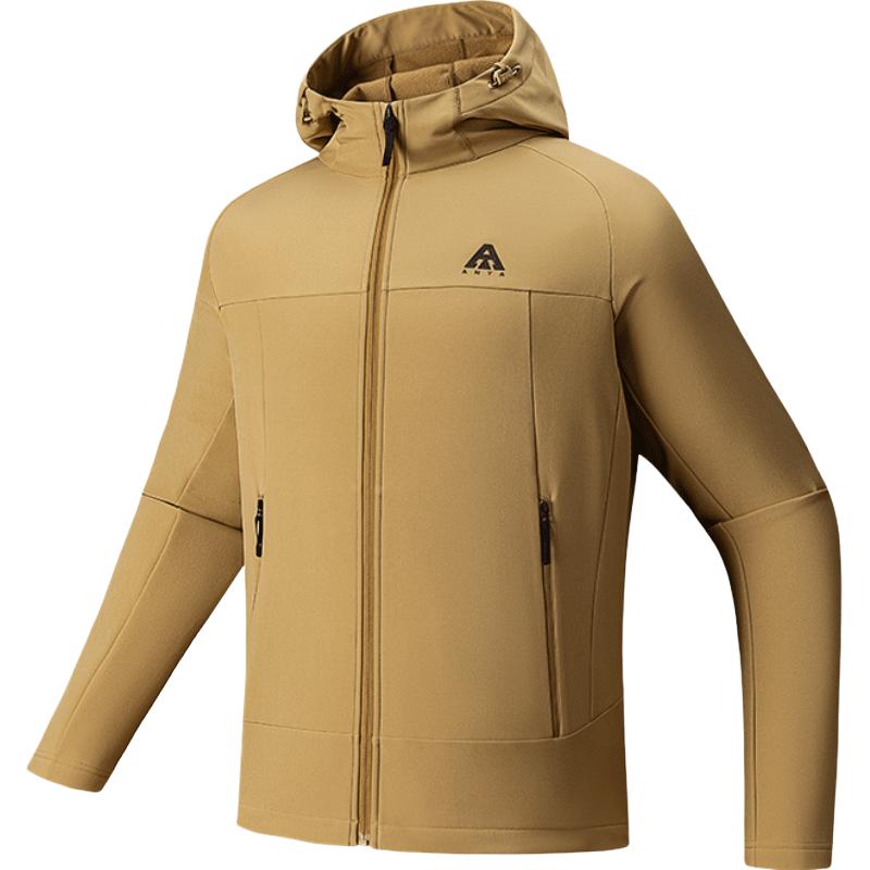 Anta Earth Shell 3.0 Solid Color Sports Casual Zip-Up Hooded Versatile Fleece Warm Jacket Men Jackets 952536609-5