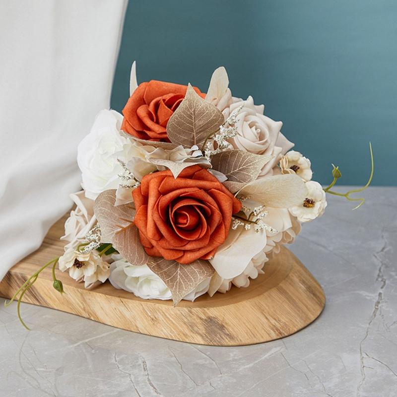 Functional Bridal Flower Bouquet Countrysides Style Bridesmaids Bouquet Artificial Wrist Flowers for Wedding Decors