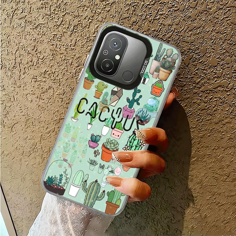Cactus Pattern Shockproof Phone Case for Xiaomi Poco X7 X6 X5 X3 Pro F7 Ultra M8 Redmi 15C 15 14C 13C 12C 10C 13 12 10