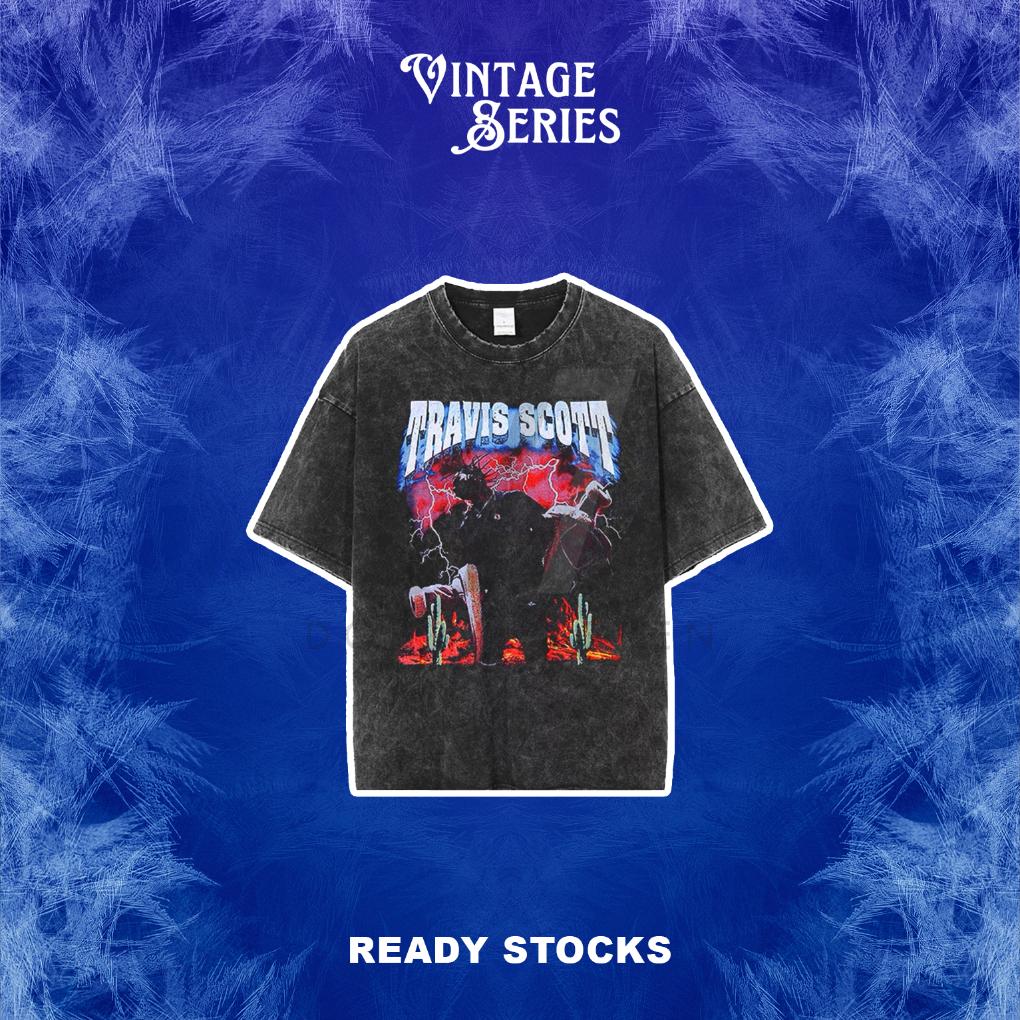 Vintage Series Travis Scott Oversized Authentic Streetwear Unisex Washed Tee III (Hot Selling) S разноцветный