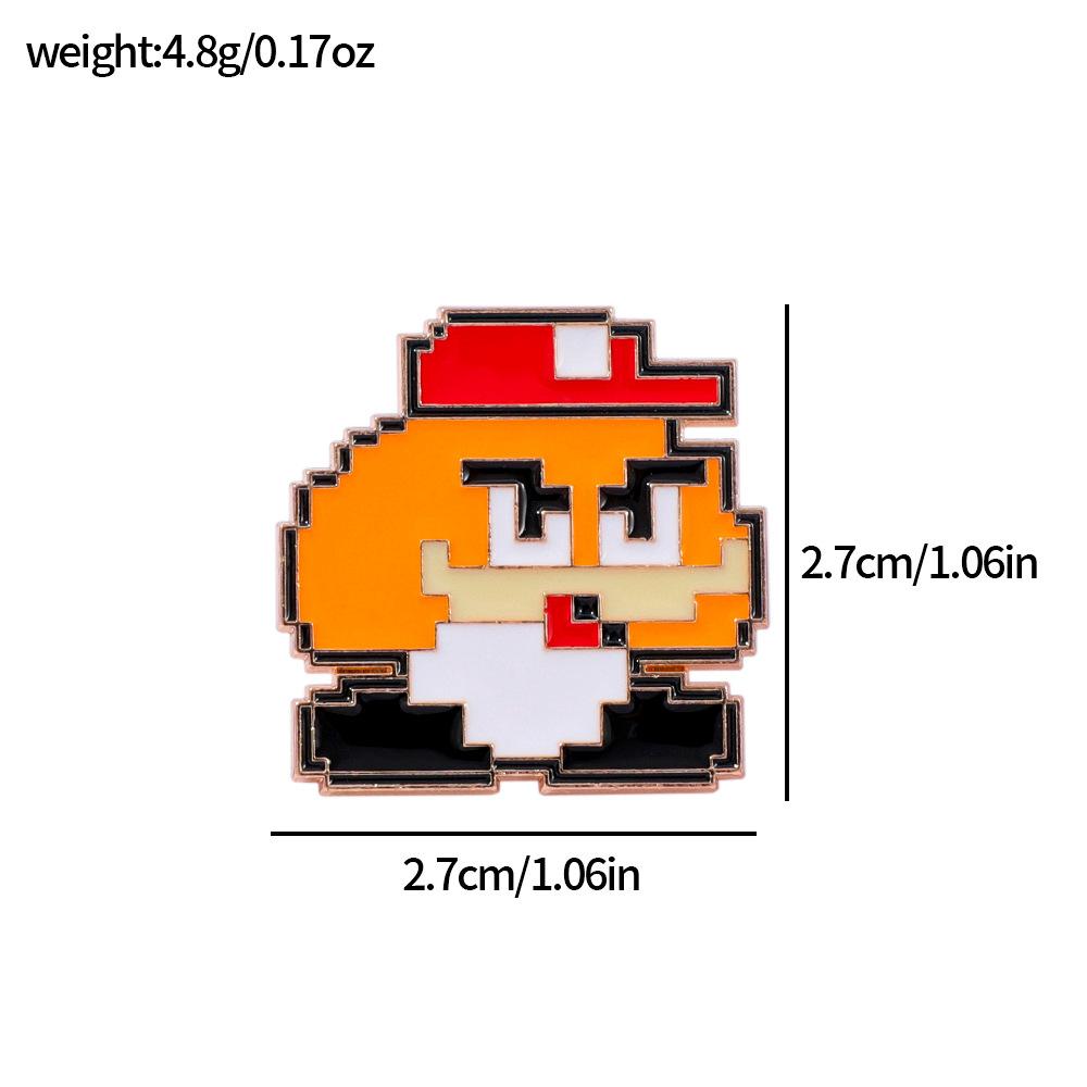 Японский игровой персонаж Марио металлический значок пиксельный стиль Super Mario сплав брошь аксессуары