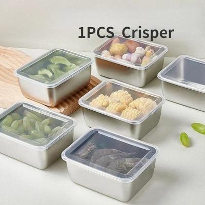 Čerstvá krabička z nerezové oceli, potravinářská třída, uzavřená krabička na oběd, úložný box do chladničky, bento kuchyňské nářadí, organizér na ledničku