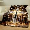 Glowing Cross Butterfly Blanket  Printed Blanket for Living Room Bed Couch lunch break Soft Cozy Blanket for Friend's festival Gift