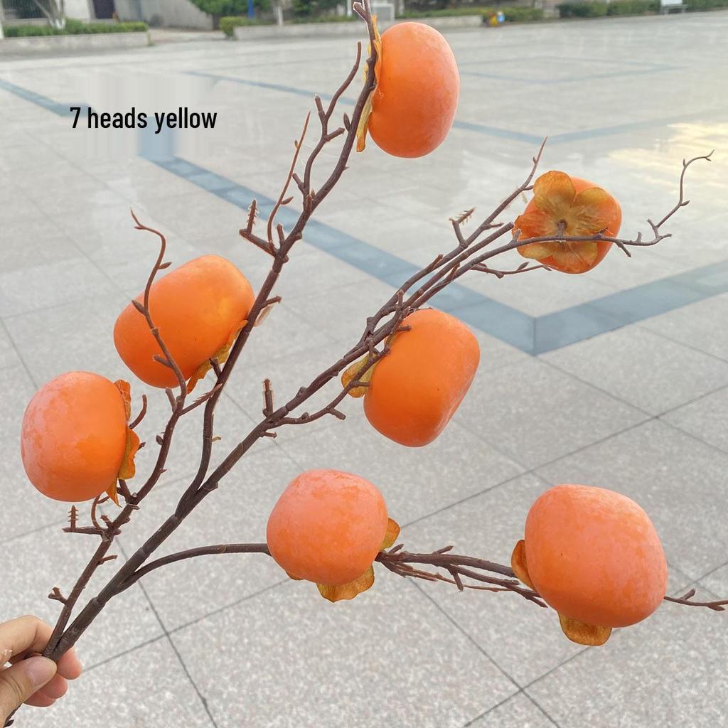 9-Head Faux Persimmon Berry Foam Home Decor Ornaments