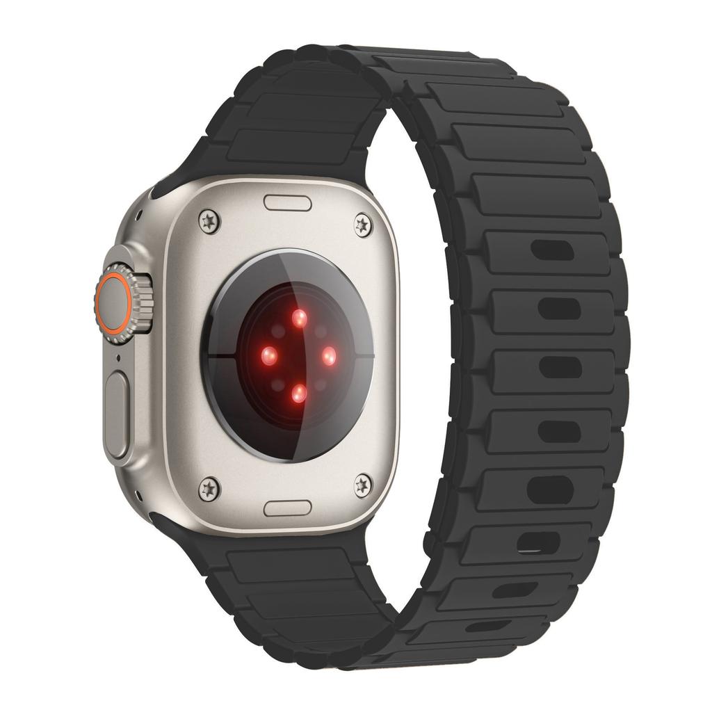 Magnetic Loop For Apple Watch Band 45mm 44mm 40mm 41mm 46mm Silicone Bracelet iWatch Series 10 9 8 7 6 5 se Ultra 2 strap 49mm