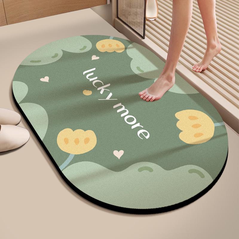 Diatomaceous Earth Absorbent Non-Slip Bathroom Mat: Quick-Dry, Stain-Resistant, Easy-Clean Foot Pad