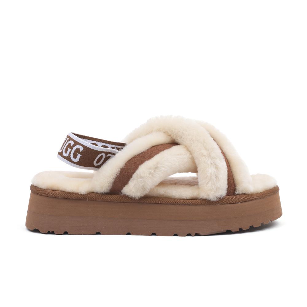 Oz Ugg Wear Adult Adele Platform Slippers Brown
