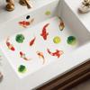 Creative Swimming Koi Lotus Leaf Bathroom Home Decoration and Beautification Stickers