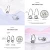 925 Silver Original Versatile Eardrop Earring Star Moon Clover Hoop Earrings For Women Wedding Engagement Gift