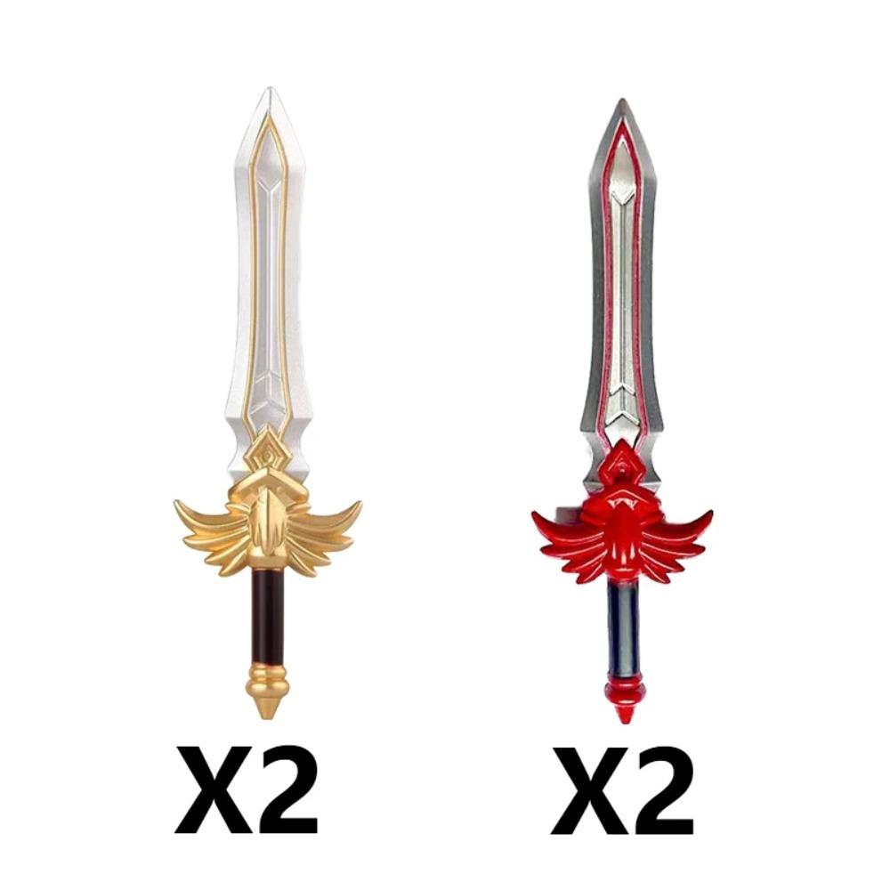 Military Medieval Building Blocks Soldier Warrior Waffen Accessories Sword Battle Axe Hero Villain Series Double-edged Sword Toy