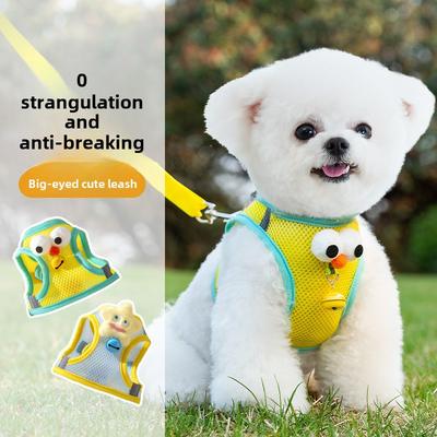 Dog Four Seasons Breathable Funny Three-dimensional Accessories Big Eyes Cute Vest Type Pet Leash Walking Dog Rope Walking Cat Rope