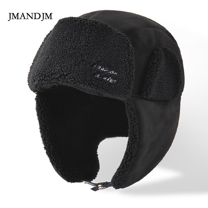 Hat Korean version men's splicing lamb wool thickened Lei Feng hat winter skiing windproof warm hat women