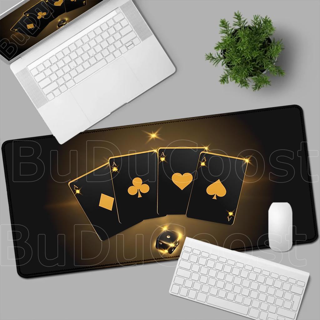 E-Sport Spiel Poker Mauspads Groß Computer Laptop Gamer Schreibtischmatten XXL Gummi Anti-Rutsch Gaming Tastatur Mauspads PC Zubehör