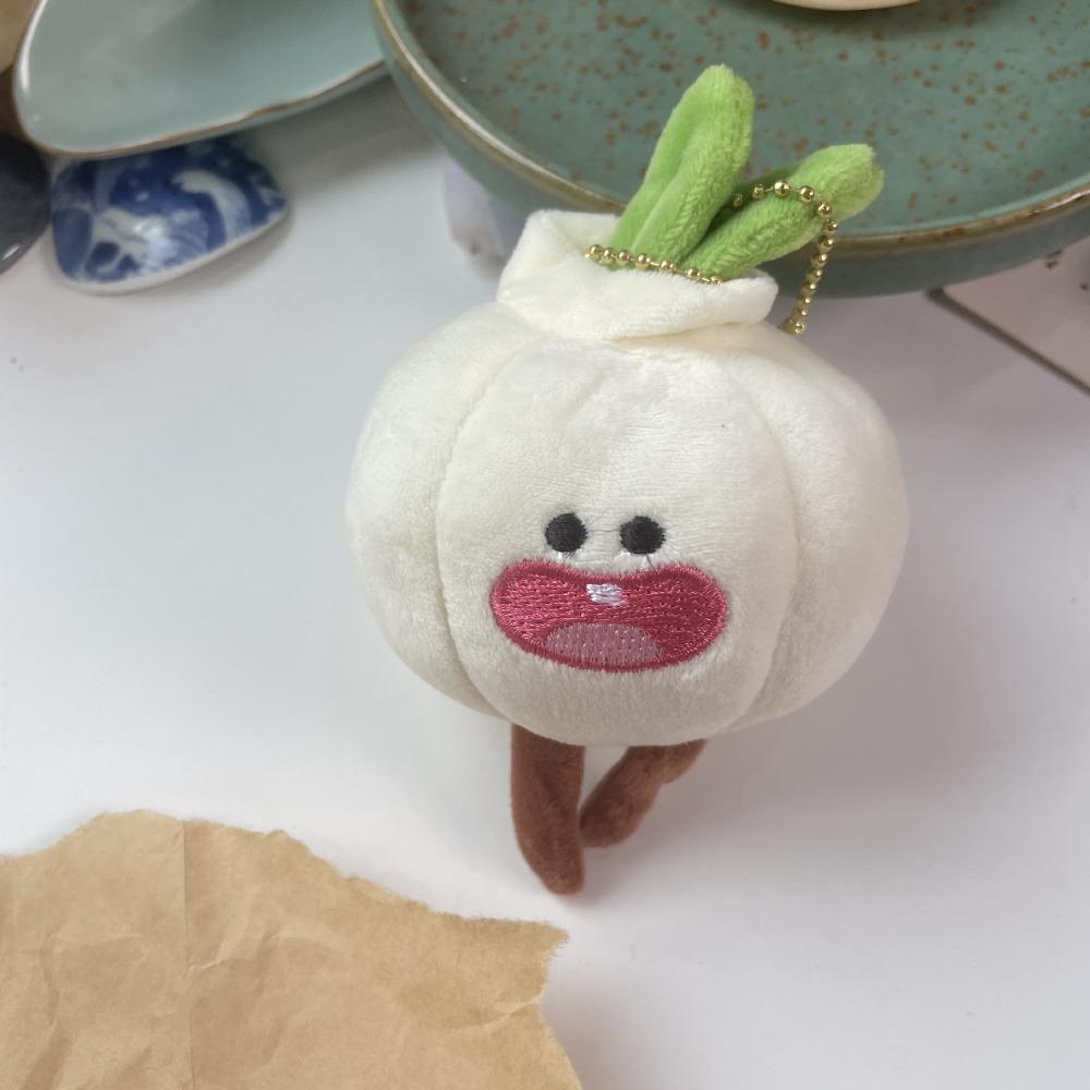 Cute Funny Vegetable Keychain Plant Key Ring Garlic Pendant Garlic Plush Doll Backpack Pendant