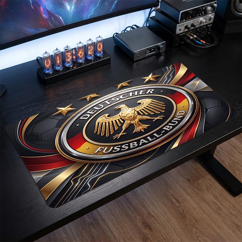 Germany Football Crest Mouse Pad, Extended Non Slip Rubber Desk Mat for Gaming Office Laptop Fan Gift
