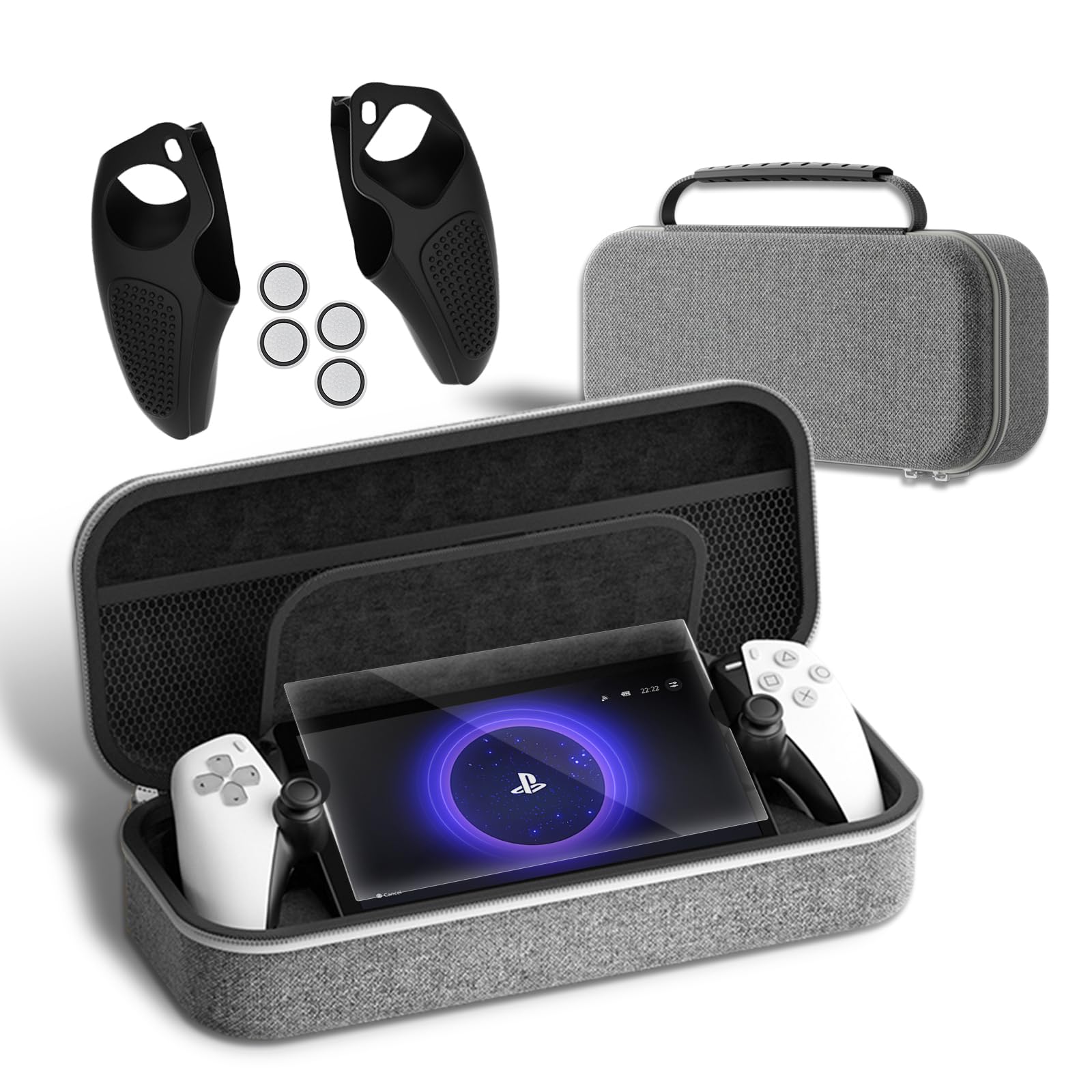 

SPOSING of PS Portable Case PS5 Portal Storage Bag Portal Dedicated Storage Case Handle Silicone Case Controller Protective Cover PS Portal Glass PS5