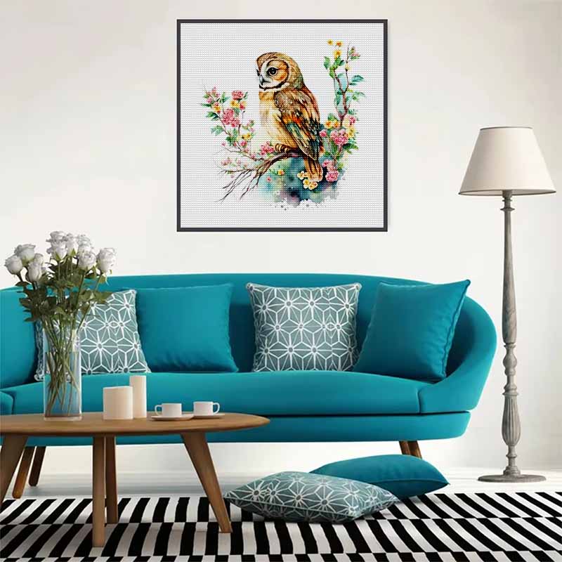 New Arrival 5D DIY Full Circle Diamond Painting "Painted Owl" Embroidery Cross Stitch Home Decor Gift