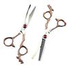 6.0-Inch Rose Gold Dragon Handle Hairdressing Scissors - Barber Straight & Thinning Shears