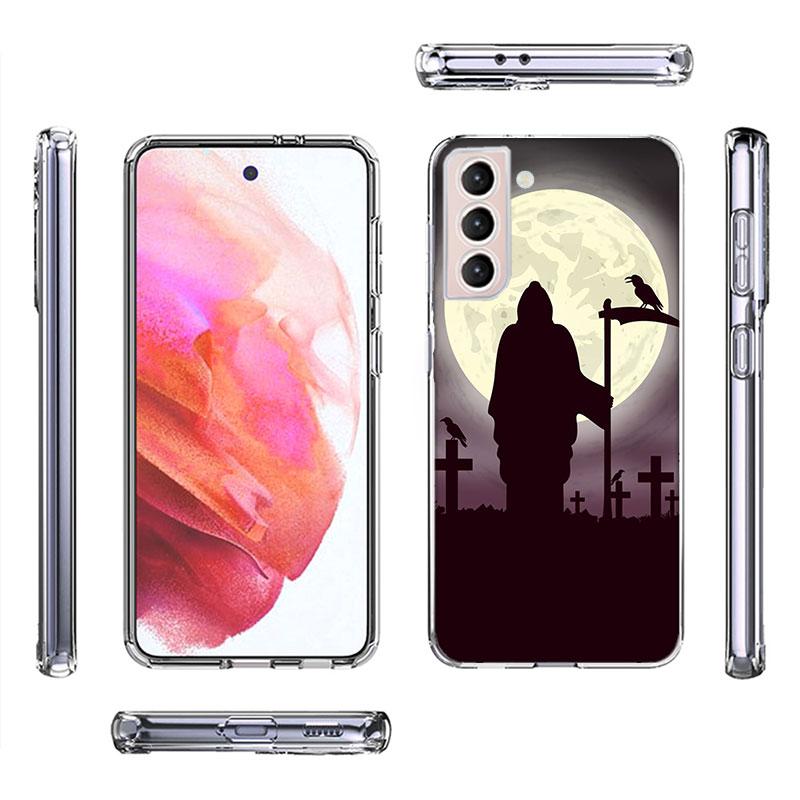 Death Grim Reaper Skull Phone Case For Samsung Galaxy S25 Edge S24 S23 FE S21 S20 S10 Plus S22 S26 Ultra Cover Clear Cases TPU C