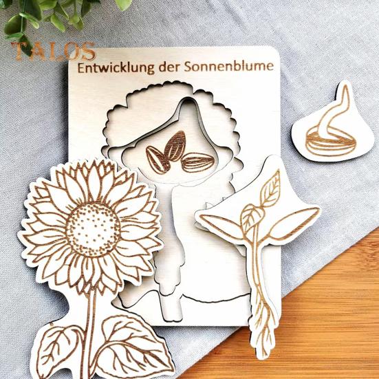 Holzpuzzle Lebenszyklus, mehrschichtiges Tier-Insekten-Pflanzenwachstums-Puzzle, Vorschul-Lernpuzzle, Spielzeug für Kinder, Jungen und Mädchen