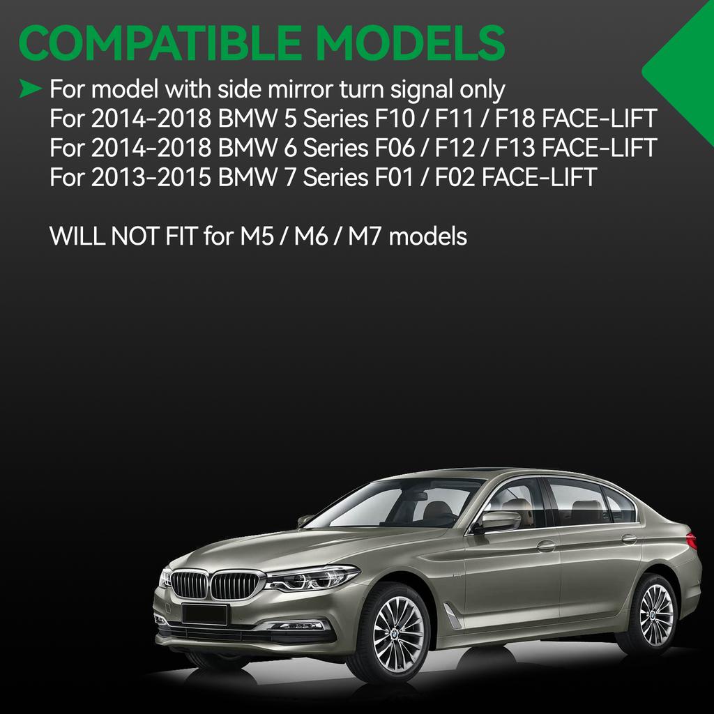 Für BMW 5er 6er 7er Serie F10 F18 F11 F06 F07 F12 F13 F01 Ein Paar Glänzende/Kohlefaser Spiegelkappen Seitenrückspiegelkappe L+R