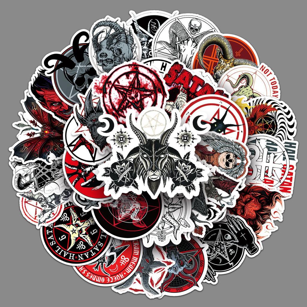 50 Pictures of Individual Dark Gothic Decorative Water Cup Suitcase Computer Skateboard Stickers