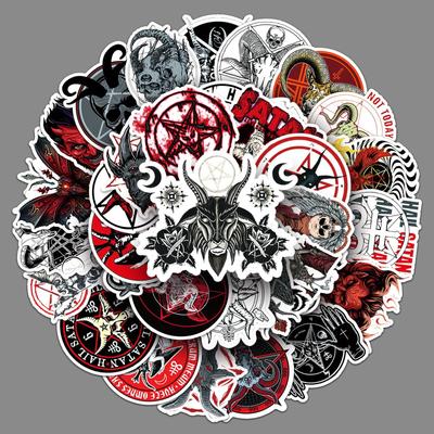 50 Pegatinas Individuales de Taza de Agua Decorativa Gótica Oscura, Maleta, Ordenador, Skateboard