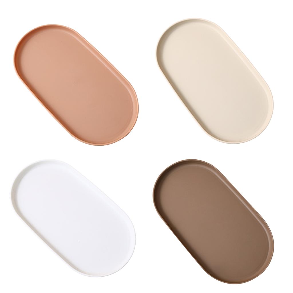 Plastic Oval Serving Tray Kitchen Fruit Dessert Tray Multifunction Food Plate Organizer Desktop Cosmetic Jewelry Tray