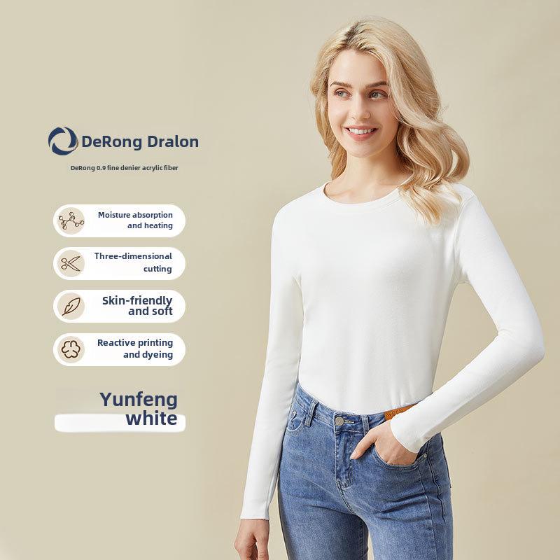 

Женский термотоп: Немецкий бархат, круглый вырез, утолщенный, антибактериальный, подходит для осени, можно носить на открытом воздухе XL