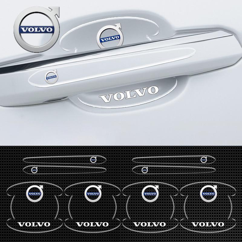 For Volvo 8Pcs For Volvo V60 XC60 XC90 S60 XC40 V40 S80 T6 V90 EX90 S90 V70 Car Door Handle Sticker Protection Decals Door Bowl