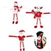 New Christmas Decorative Knitted Fabric Long Leg Santa Claus Window Curtain Tieback Home Decoration