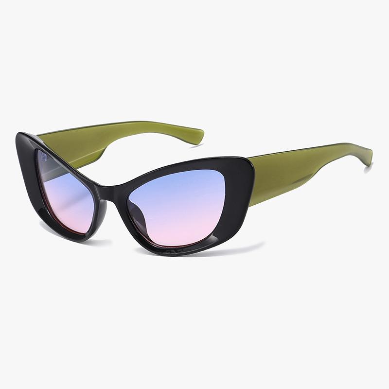 Fashionable Trendy New Cat Eye Sunglasses European American Hip-hop Concave Shaped Cross-border Personalized Street Photography Fashion Show Glasses