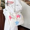 Women Star Nylon Shoulder Bag Drawstring Crossbody Bag Large Capacity Casual Satchel Student Travel Bag