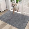 Solid Color Pet Door Mat Super Absorbent Extra Dense Chenille Soft Bathroom Non-slip Floor Mats Dirt-resistant Entrance Mat