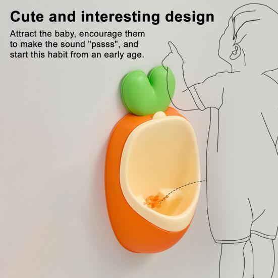 Boy Urinal Potty Detachable Design Carrot Shape Interactive Learning Toddler Training Toilet Bathroom Trainer Utility Tool