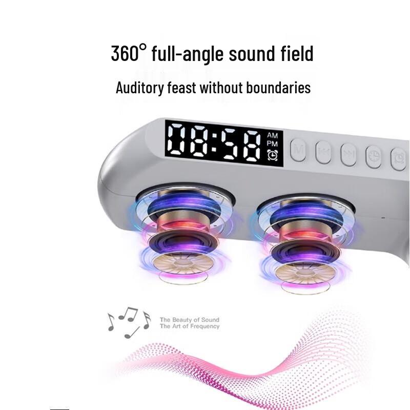 Bach Johann G7 Wireless Bluetooth Speaker with Ambient Light & Alarm