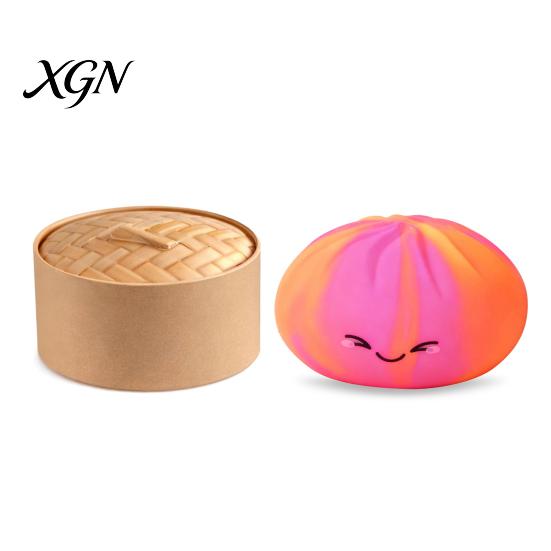 Anxiety Relief Steamed Bun Toy Smiling Stress Ball Anti-Anxiety Cartoon Dumpling Squeeze Soft Simulated Dough Fidget Sensory
