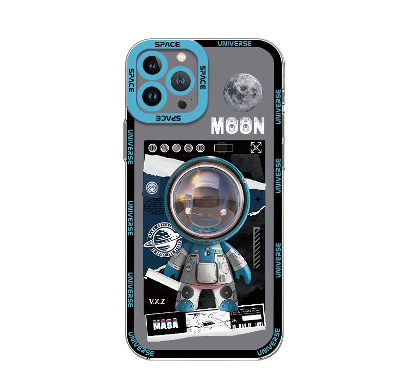 Futuristic astronaut Apple 16ProMax mobile phone case 13 trendy brand couple iPhone17 light, transparent and soft apple 17