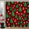 Christmas Tree Santa clause Bathing Curtain  Bathroom Shower Curtain Waterproof With 12 Hooks Fishes Home Deco Free Ship