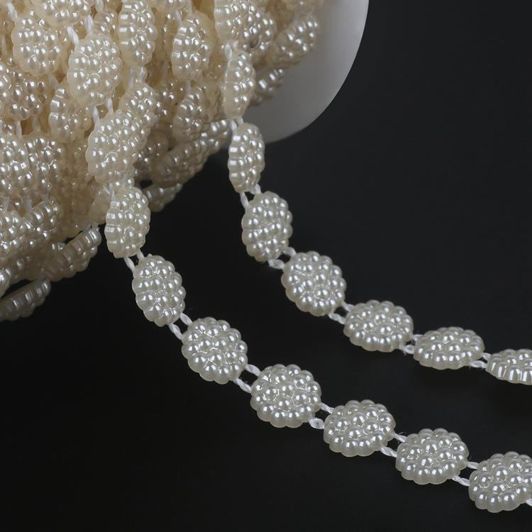 Dvouřadý perlový řetízek - půlkruhový ABS pro svépomocné šperky a svatební doplňky