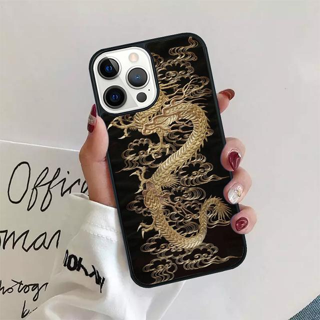 Retro Chinese Dragon Totem Coque Shell For iPhone 17 Air 15 16 14 13 12 Pro Max 11 Pro Max Plus Phone Case Cover