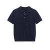 2025 Spring Women's Slim Fit Knit Sweater - Sweet & Simple Turn-Down Collar, Short-Sleeved