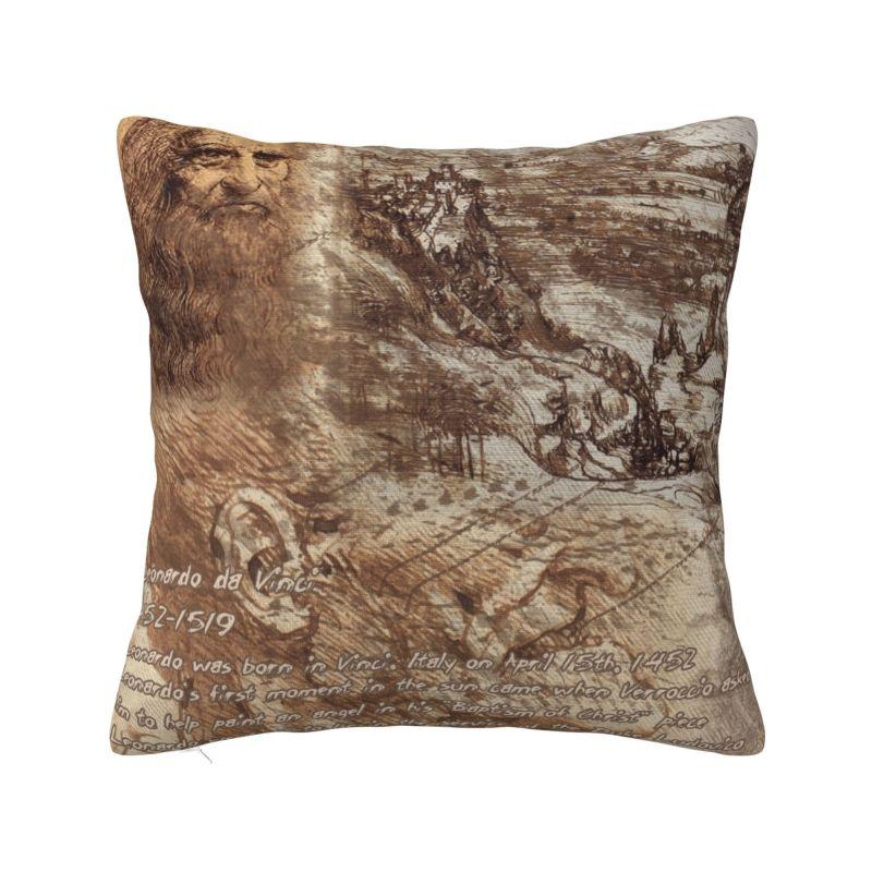 Mysterious Smile Leonardo Da Vinci Pillow Case for Sofa Mona Lisa Nordic Cushion Cover Car Pillowcase