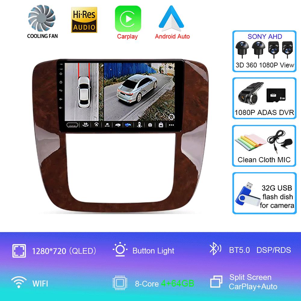 Car Radio Android 14 Carplay Auto Multimedia Player For GMC Yukon Chevrolet Tahoe Suburban 2008 - 2012 E53 X5 M5 2din Autoradio