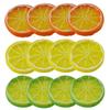 Fatias de Limão Artificiais de 12 Peças, Fatias de Limão de Plástico Realistas para Fotografia DIY, Mini Fatias de Limão de Simulação, Modelo de Fruta Falsa para Festa,